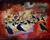 Urban Landscape with Crows
